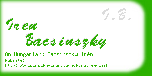 iren bacsinszky business card